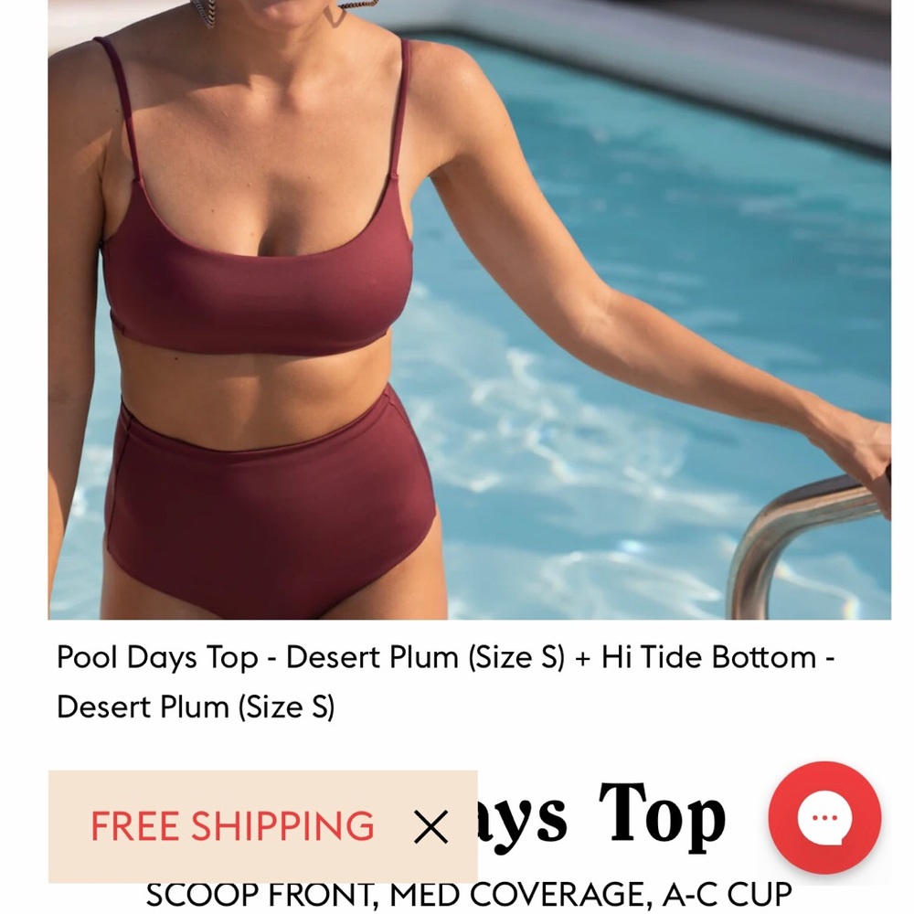 NWT Left On Friday Hi Tide Bottom & Pool Days Top in Desert Plum (Purple)- Small